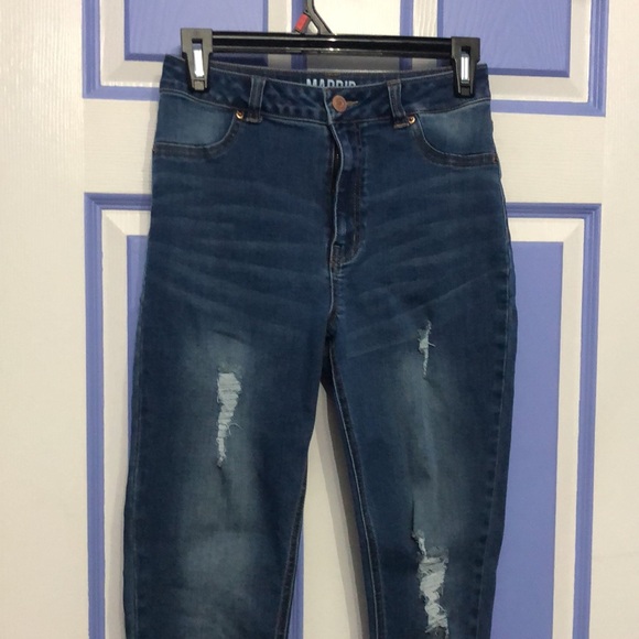 Urban Planet High Rise Skinny Ripped Jeggings - Picture 2 of 3